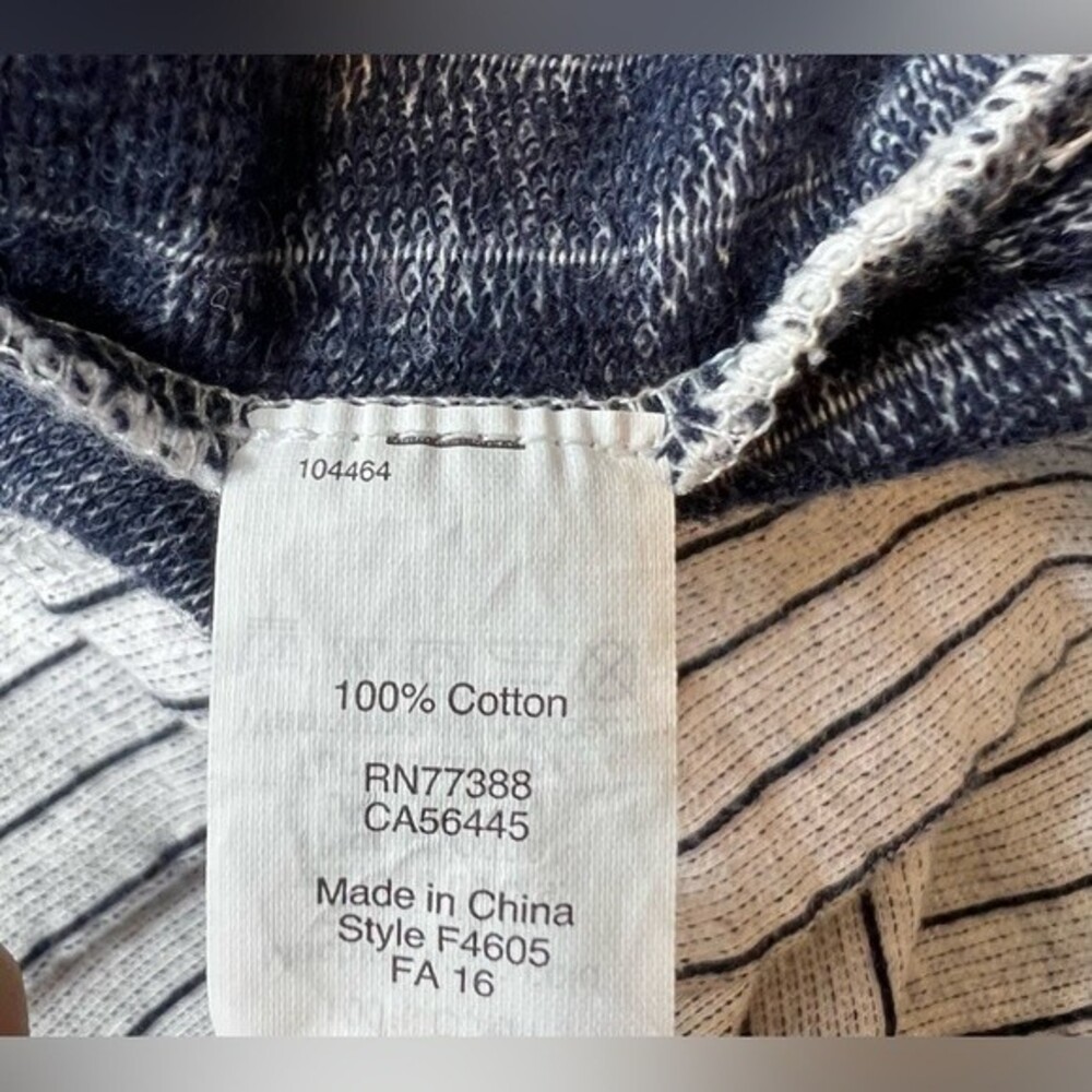 J.Crew Factory Blue/Gray Striped Tank Blouse 100% Cotton Size Medium - Picture 9 of 10